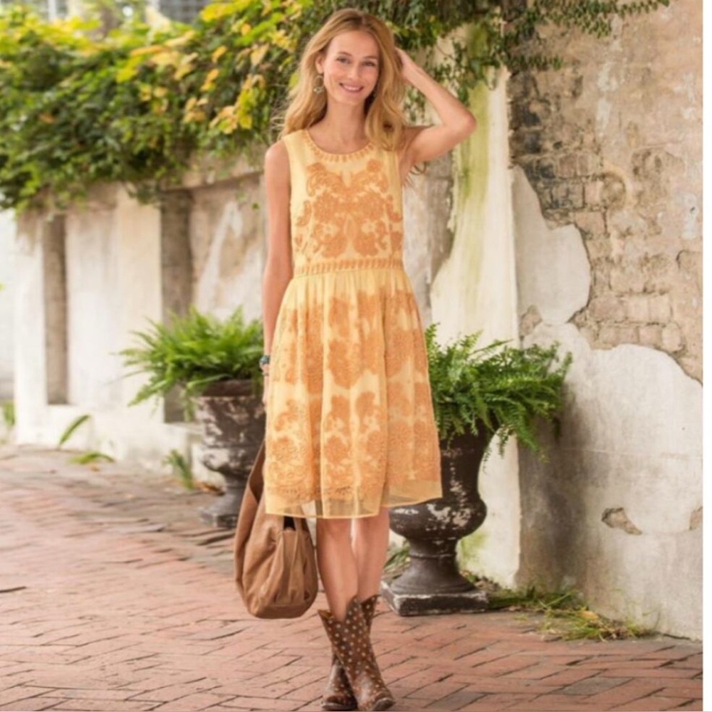 Sundance At First Sight Orange Sherbet Sleeveless Lace Boho Dress Size 6